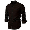 Cocoa Yacht Club Cotton Social Shirt Men Solid Color Long Sleeve High Quality Brand Shirt for Men Spring Stand Casual Men