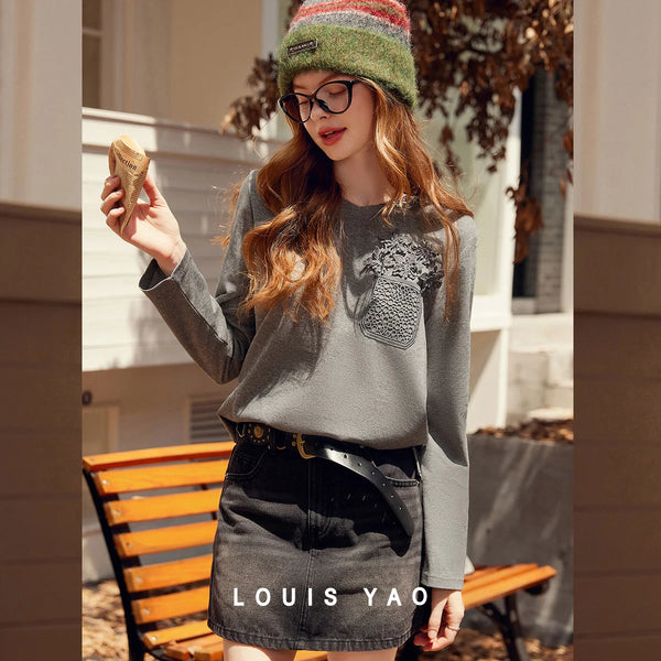 Cocoa Yacht Club Lace Pocket Hooded Sweatshirt