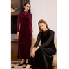 Cocoa Yacht Club Mesh Shirt & Velvet Maxi Dress