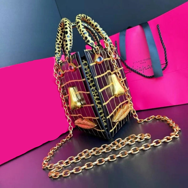 Cocoa Yacht Club Gold Face Handbag