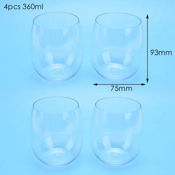 Cocoa Yacht Club 2/4Pcs New 16OZ 480ML Unbreakable Wine Glasses