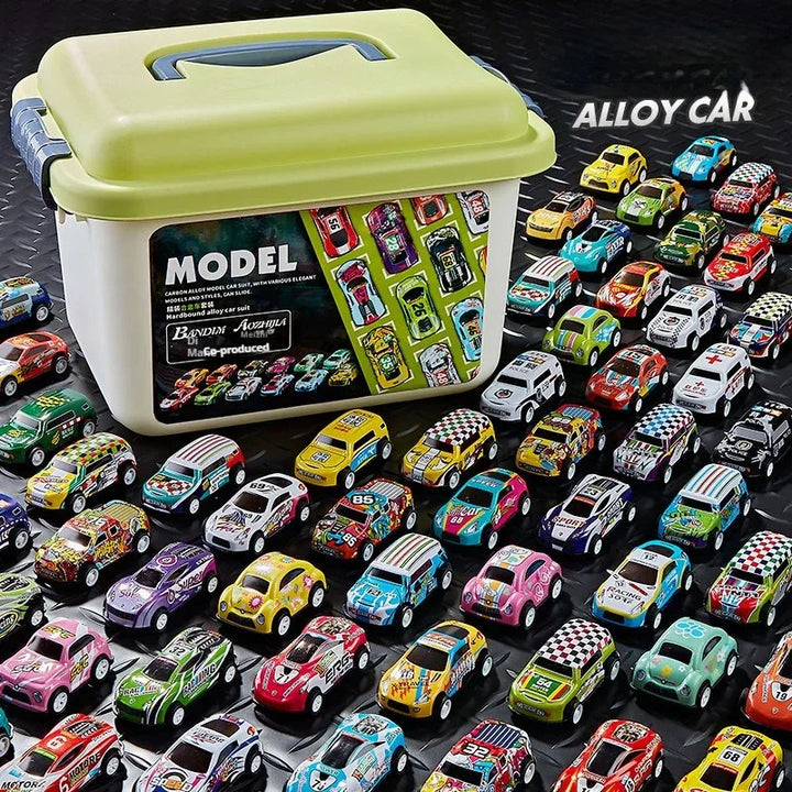 30PCS 50PCS Mini Alloy Car Model Set with Storage Box