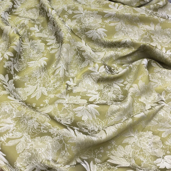 Cocoa Yacht Club Two-Tone Embossed Peony Pattern Jacquard Fabric