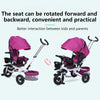 4 in 1 Folding Kids Trike Sit & Lying Toddler Stroller with Large Canopy