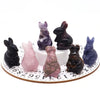 1.5" Elf Rabbit Natural Crystal Amethyst Quartz Agate Bunny Animal Craft Figurines Stone Carving Healing Reiki Home Decor Gift