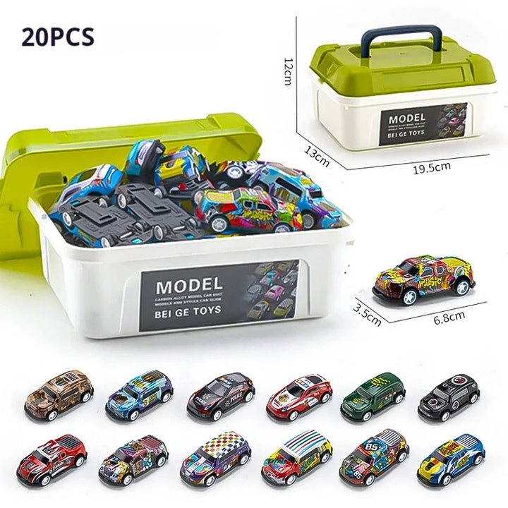 30PCS 50PCS Mini Alloy Car Model Set with Storage Box