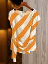 Cocoa Yacht Club Striped Printed Top