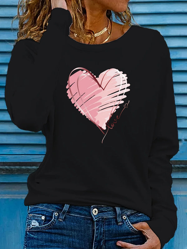 Cocoa Yacht Club Heart Love Print Crew Neck T Shirt