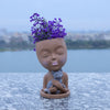 Cocoa Yacht Club The Girl with The Cat Multi-color Flower Pot