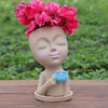 Cocoa Yacht Club Girl Face Drinking Coffee Flower Pot