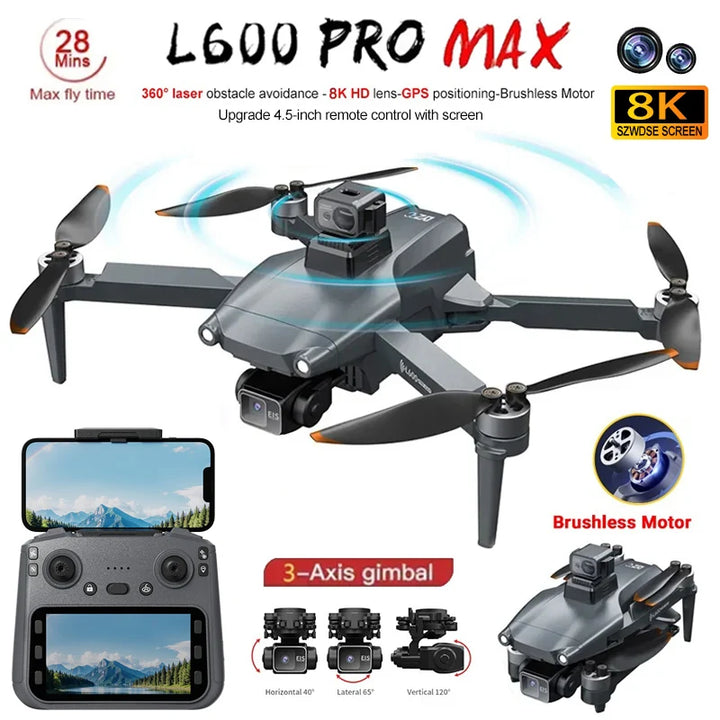 L600 PRO MAX GPS Drone 8K Professional HD Camera