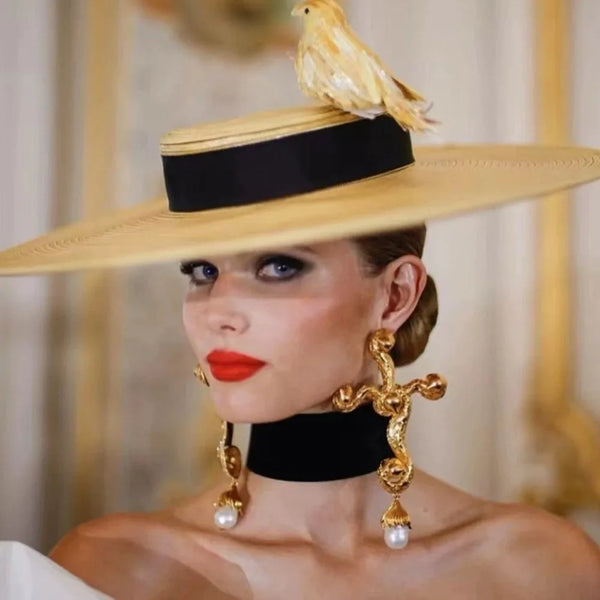 Cocoa Yacht Club Vintage Baroque Cross Dangle Earrings