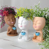 Cocoa Yacht Club Girl Face Drinking Coffee Flower Pot