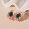 Cocoa Yacht Club Ellipse Vintage Flower Earrings