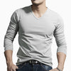 Men's Long Sleeves Muscle V Neck Slim T-Shirt