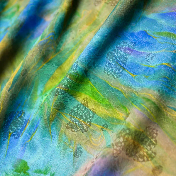 Cocoa Yacht Club Aurora Jacquard Mulberry Silk Fabric