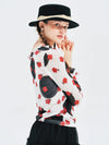 Cocoa Yacht Club Red Flower & Black Polka Dot T-Shirt