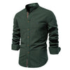 Cocoa Yacht Club Cotton Social Shirt Men Solid Color Long Sleeve High Quality Brand Shirt for Men Spring Stand Casual Men