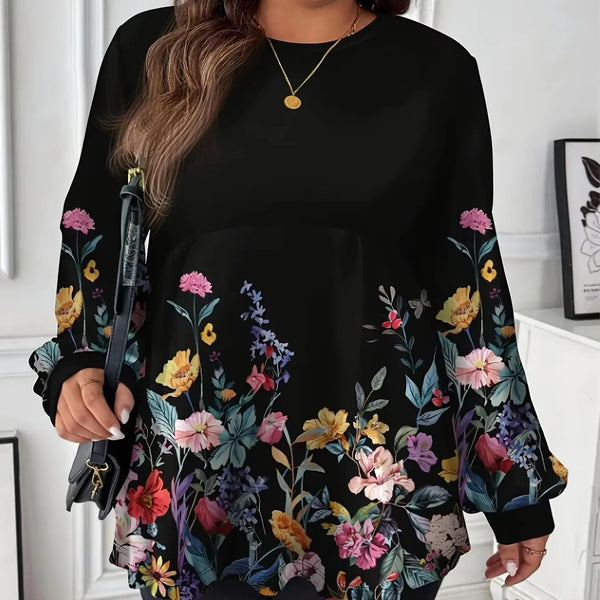 Cocoa Yacht Club Elegant Plus Size Floral T-Shirt