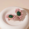 Cocoa Yacht Club Ellipse Vintage Flower Earrings
