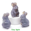 1.5" Elf Rabbit Natural Crystal Amethyst Quartz Agate Bunny Animal Craft Figurines Stone Carving Healing Reiki Home Decor Gift