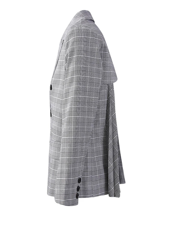 Cocoa Yacht Club Plaid Pleated Jacket