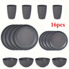 16/32pcs Plastic Tableware Set