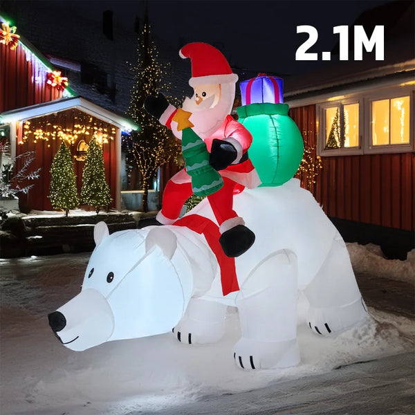 2025 Christmas Inflatables 8FT 245cm Glowing Santa Claus with LED