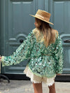 Cocoa Yacht Club Tied Sequin Cardigan