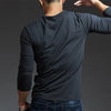 Men's Long Sleeves Muscle V Neck Slim T-Shirt