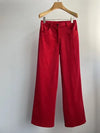 2024 Corduroy Wide-legged Trousers Women Loose Casual Red Pants