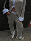 Cocoa Yacht Club Sequin & Denim Shirt & Pants Sets