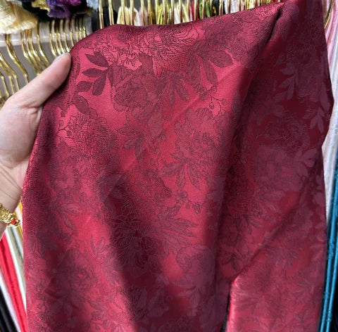 Cocoa Yacht Club Two-Tone Embossed Peony Pattern Jacquard Fabric