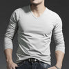 Men's Long Sleeves Muscle V Neck Slim T-Shirt