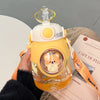 Animal Water Bottles With Lid and Straw