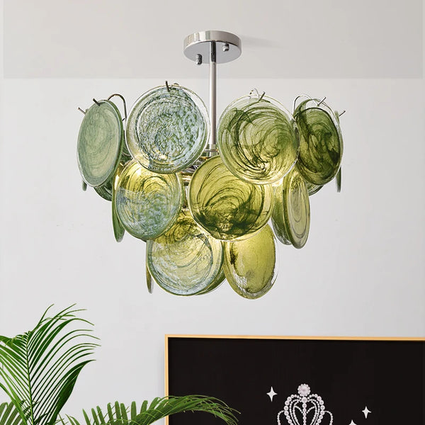 Cocoa Yacht Club Murano Green Crystal Chandelier