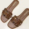 Cocoa Yacht Club Metal Decor Flat Sandals