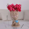 Cocoa Yacht Club Girl Face Drinking Coffee Flower Pot
