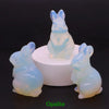 1.5" Elf Rabbit Natural Crystal Amethyst Quartz Agate Bunny Animal Craft Figurines Stone Carving Healing Reiki Home Decor Gift