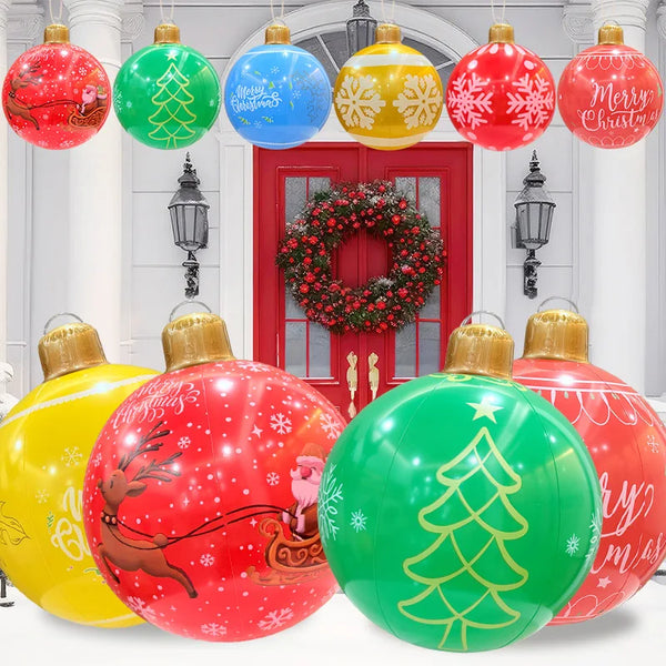 26 Inch Light Up PVC Inflatable Christmas Ball with Light Remote