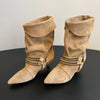 Cocoa Yacht Club Leather Buckle Chain Ankle Boots