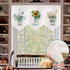 Cocoa Yacht Club Short Curtain Kitchen Triangle Flag Printed Half-Curtain