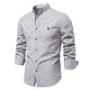 Cocoa Yacht Club Cotton Social Shirt Men Solid Color Long Sleeve High Quality Brand Shirt for Men Spring Stand Casual Men