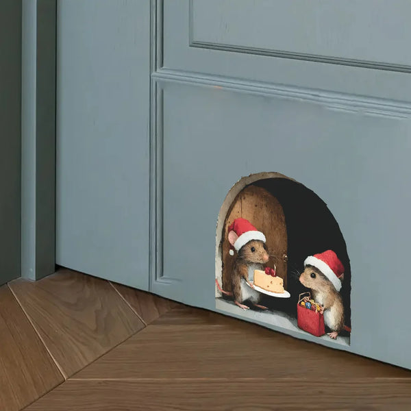 Cute Christmas Small Mouse Wall Stickers