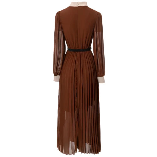 Flounced Edge Pleated Graceful Dress