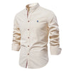 Cocoa Yacht Club Cotton Social Shirt Men Solid Color Long Sleeve High Quality Brand Shirt for Men Spring Stand Casual Men