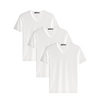 Mens V-neck 3 Pack Solid 100% Cotton Double Neck Ribbed S-5XL