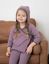 Purple Collection Girl & Boy Turtleneck Shirt Dress & Romper LoungewearOverall Wrap Bonnet Blazer With Pockets