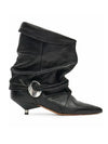 Cocoa Yacht Club Leather Buckle Chain Ankle Boots