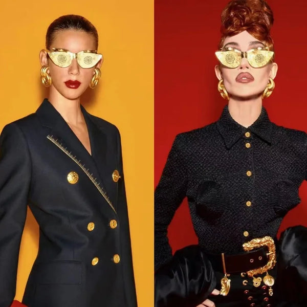 Cocoa Yacht Club Abstract Gold Glasses